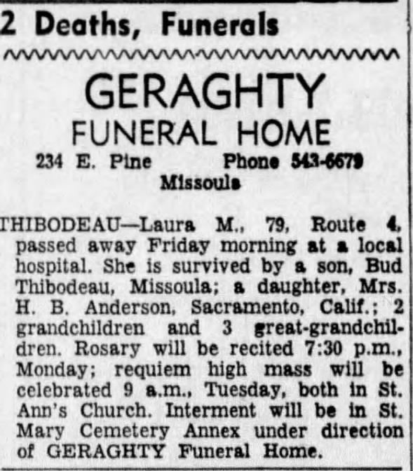 Obituary for Laura M. THIBODEAU (Aged 79)